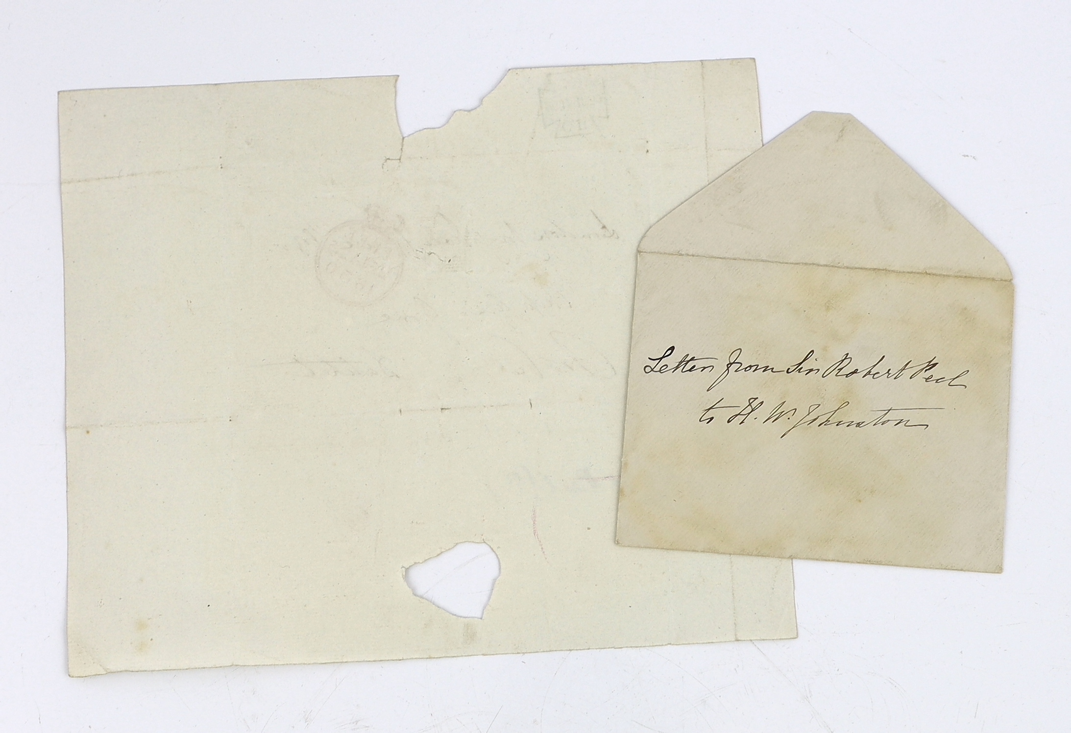 Sir Robert Peel (1788-1850), prime minister, and others 1830-1902, i. Sir Robert Peel (1788-1850), prime minister, free frank cover addressed to Miss Ann Gore, Datchet; London, 24 January 1830